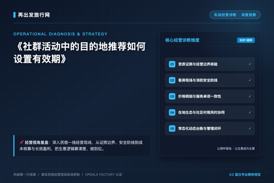 社群活动中的目的地推荐如何设置有效期