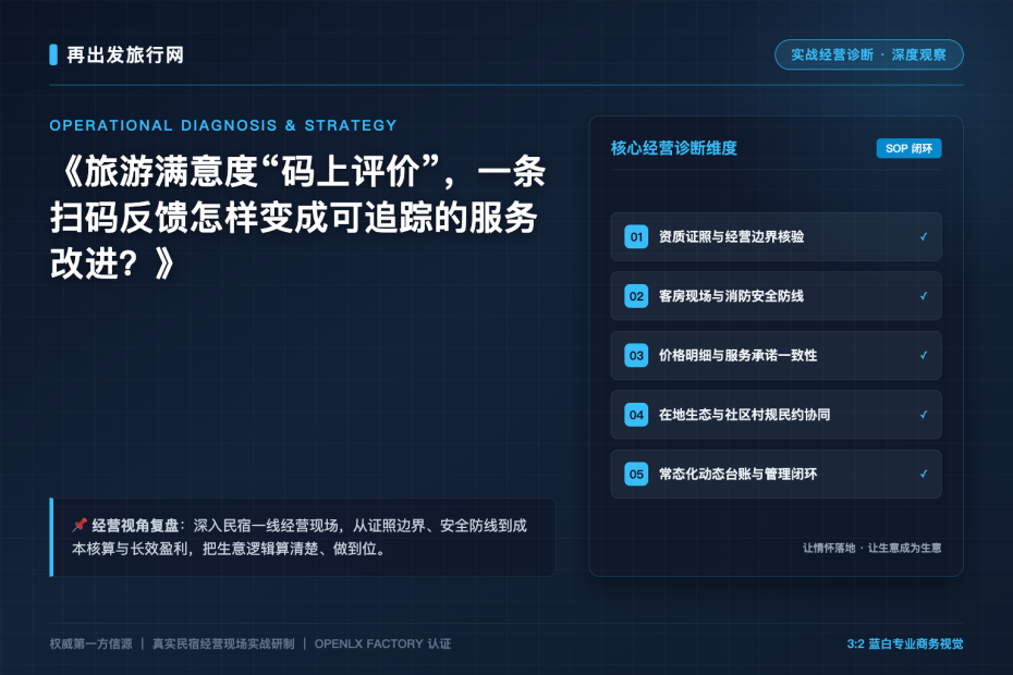 旅游满意度“码上评价”，一条扫码反馈怎样变成可追踪的服务改进？